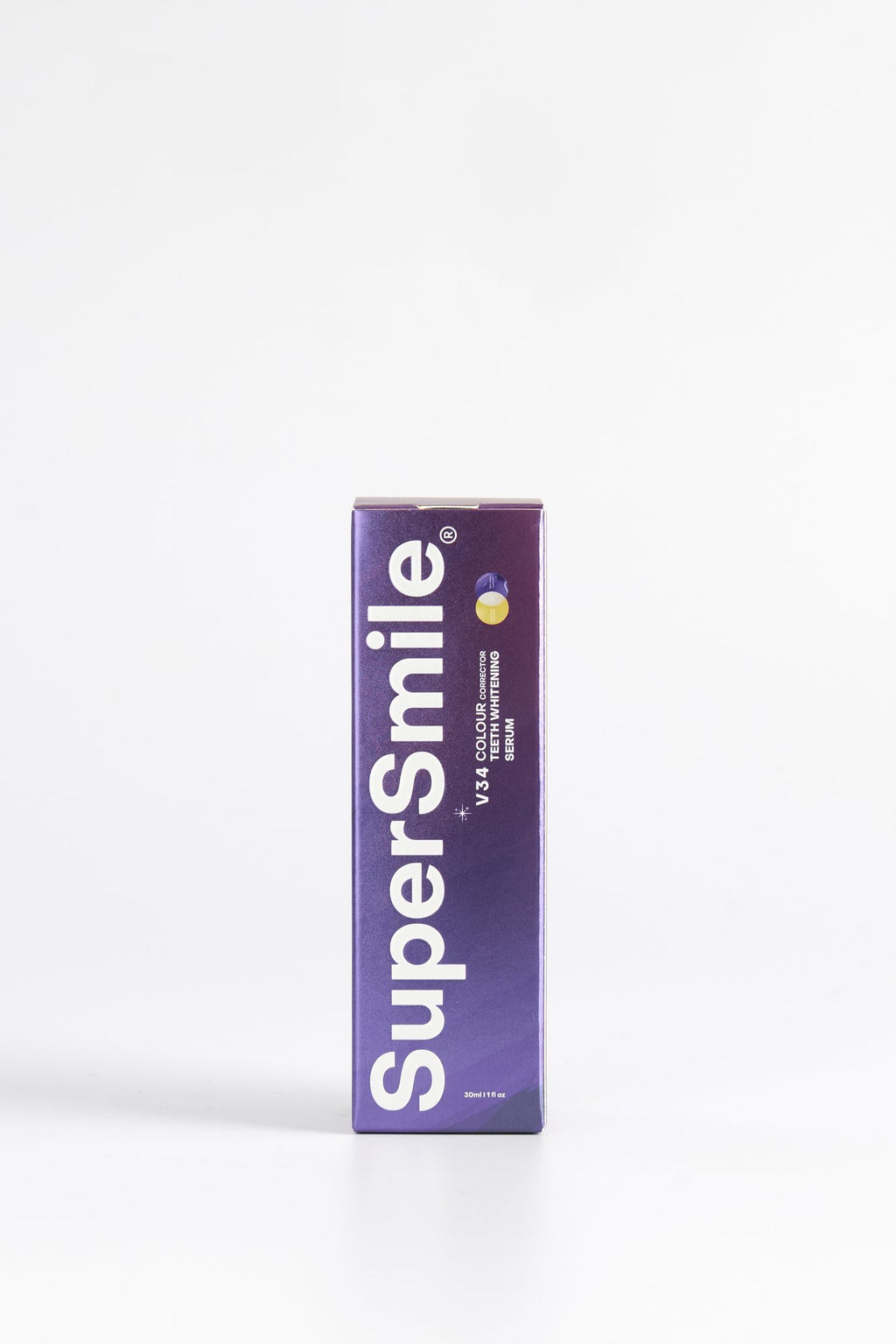 SuperSmile V34 Colour Correction Serum box, front